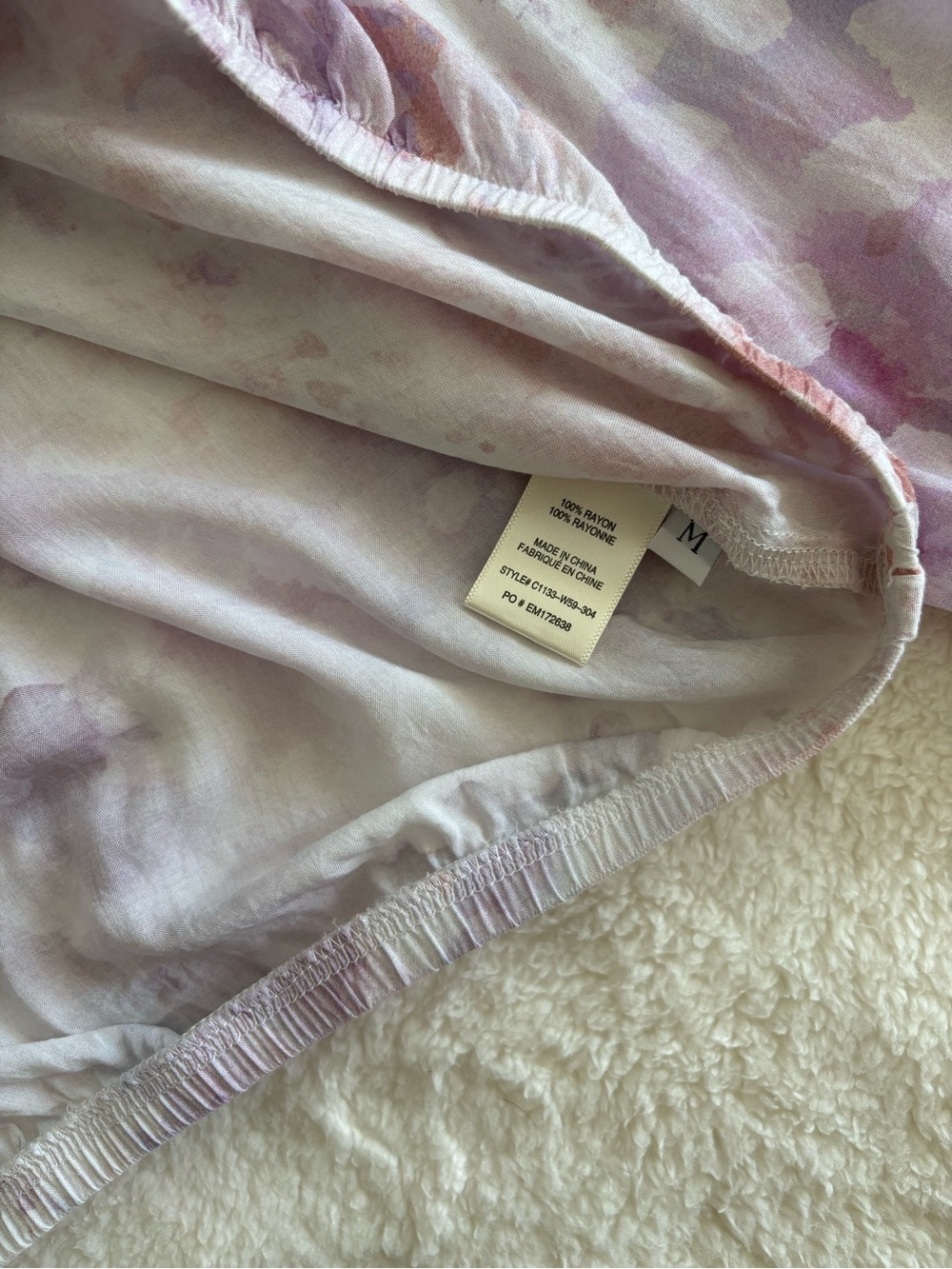 Anthropologie Cloth & Stone Tie-Dye Blouse Purple Pink Boho Size M - Picture 7 of 13
